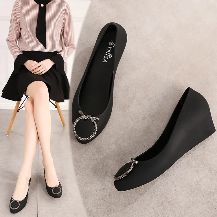 Женские летние туфли женские прозрачные сандалии повседневные на танкетке без