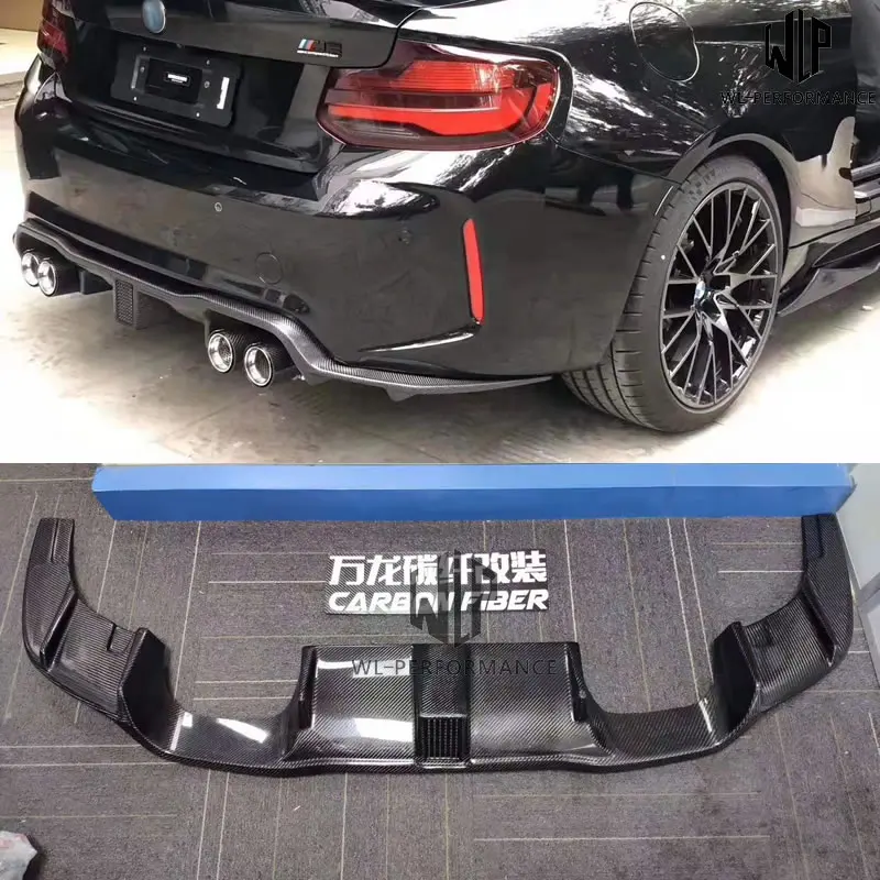F87 M2 карбоновый Комплект кузова задний диффузор со светодиодным светильник для BMW