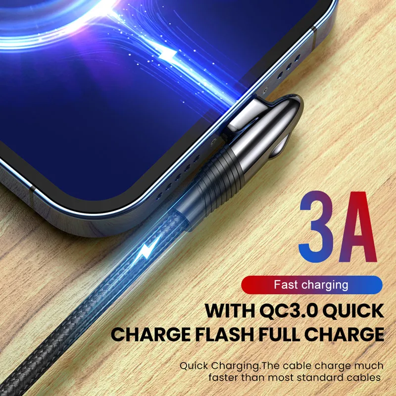 elough usb type c cable 90 degree 3a fast charging usb c cable for samsung xiaomi redmi note 11 mobile phones usb type c cord free global shipping