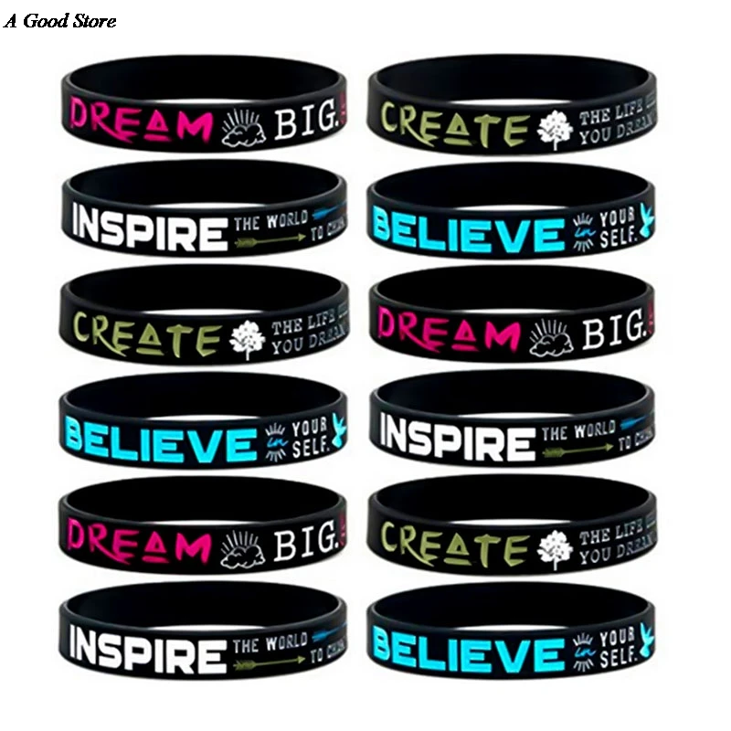 Женские мужские браслеты мечты верь вдохновляйся создай силиконовые оптом набор