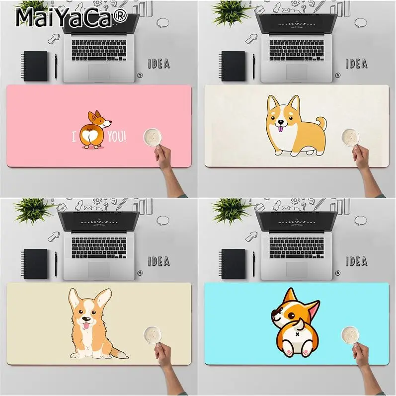 

Резиновый коврик для мыши MaiYaCa, высокое качество, милый мультяшный корги, коврик для клавиатуры, бесплатная доставка, большой коврик для мыш...