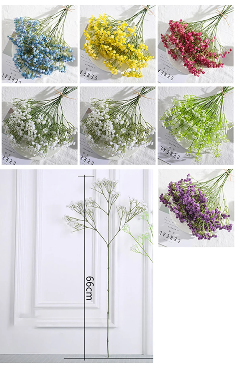 Erxiaobao поддельные семена растений(Гипсофила) Искусственные цветы babysbreat Gypsophila сушеные пластиковые цветы Крытый Свадебный дом украшение