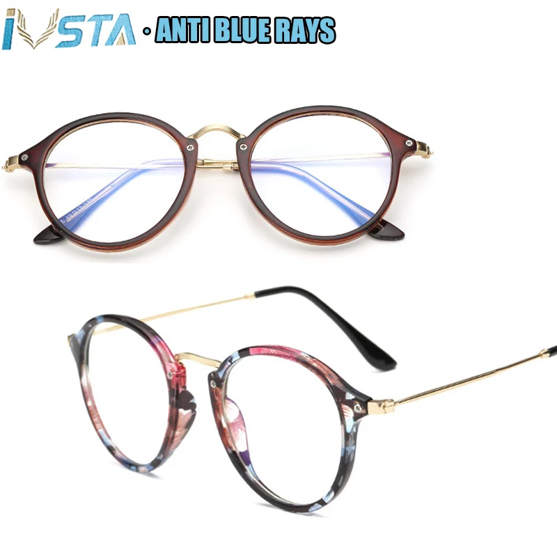 Очки IVSTA женские круглые с защитой от голубого спектра игровые компьютеры