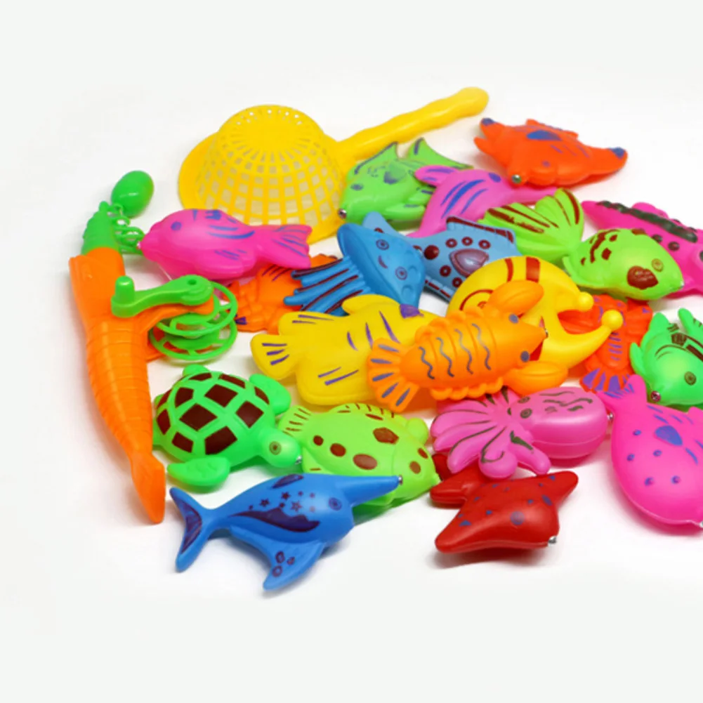22Pcs Waterproof Magnetic Fishing Tools Set Baby Bath Parent-Child Interaction Puzzle Toy Set