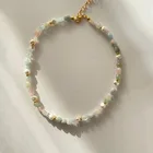 Ожерелье с цветными камнями в богемном стиле, с зеленым, розовым, голубым камнем, креативный дизайн, ювелирные изделия, подарки для женщин, жемчуг, модный чокер, 2021