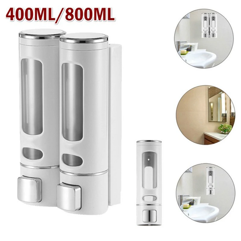 

Single/Double 400ml Soap Dispenser Transparent Liquid Soap Dispenser Plastic Soap Dispenser & Bottle For Kitchen Bathroom