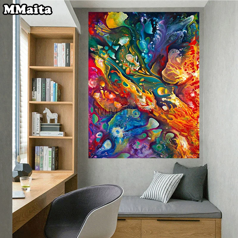 

5D Full Square Diamond Painting abstract colorful picture of rhinestone Diamond Mosaic round Diamond Embroidery landscape,GG5998