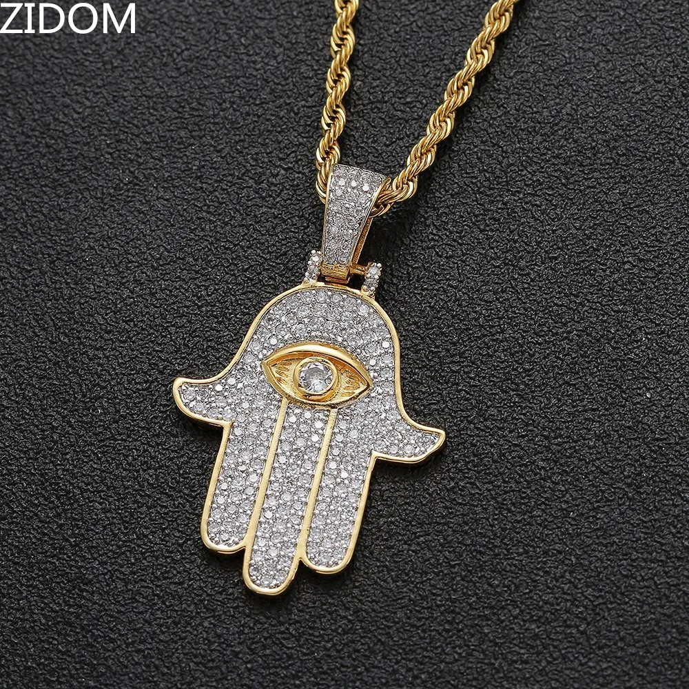 Мужское ожерелье в стиле хип хоп с кулоном рукой Хамса|Ожерелья подвеской| |