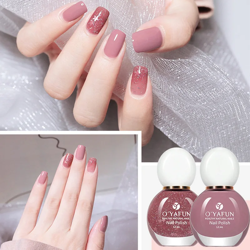

2020 new tearable nail polish lasts for a long time and can peel off bright oil nail polish nude nail polish