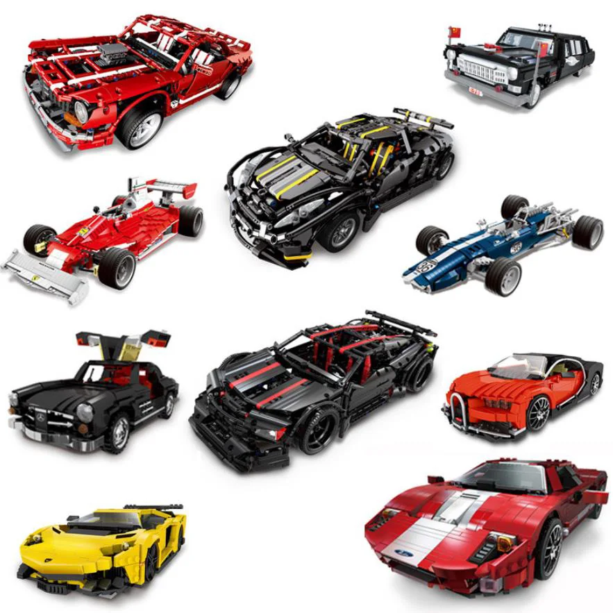 Технический конструктор Chevrolet Dodge Charger Bugatti chiron moc F1 гоночный спортивный