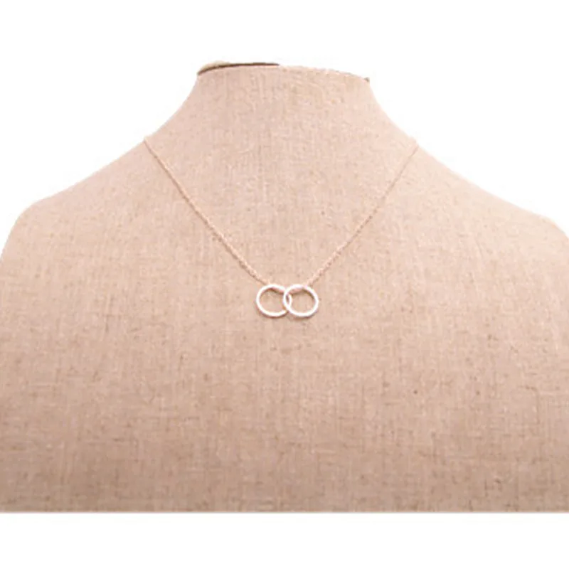 Классический Маленький тонкий ожерелье с круглой подвеской геометрическим