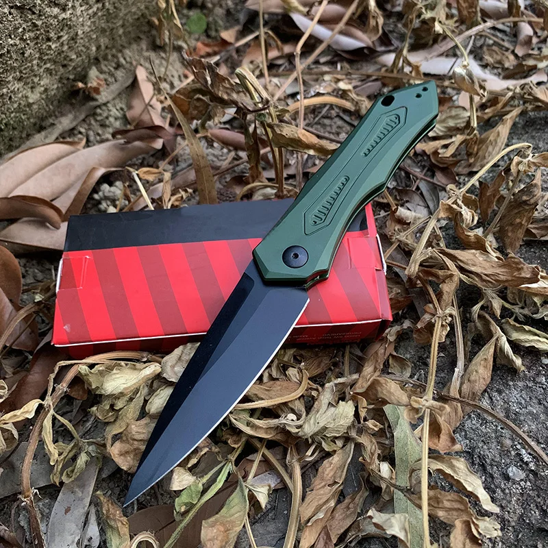 

High hardness 7800 outdoor camping survival knife multi-function folding knife aluminum Handle with pocket clip