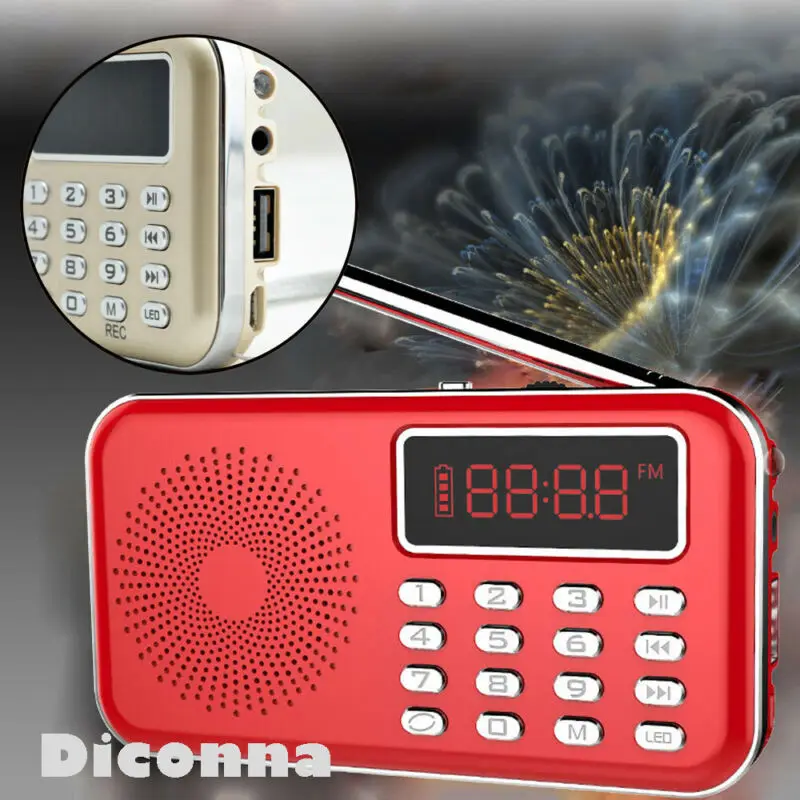4 цвета Мини Портативный ЖК цифровой fm радиоприемник динамик USB Micro SD TF карта MP3