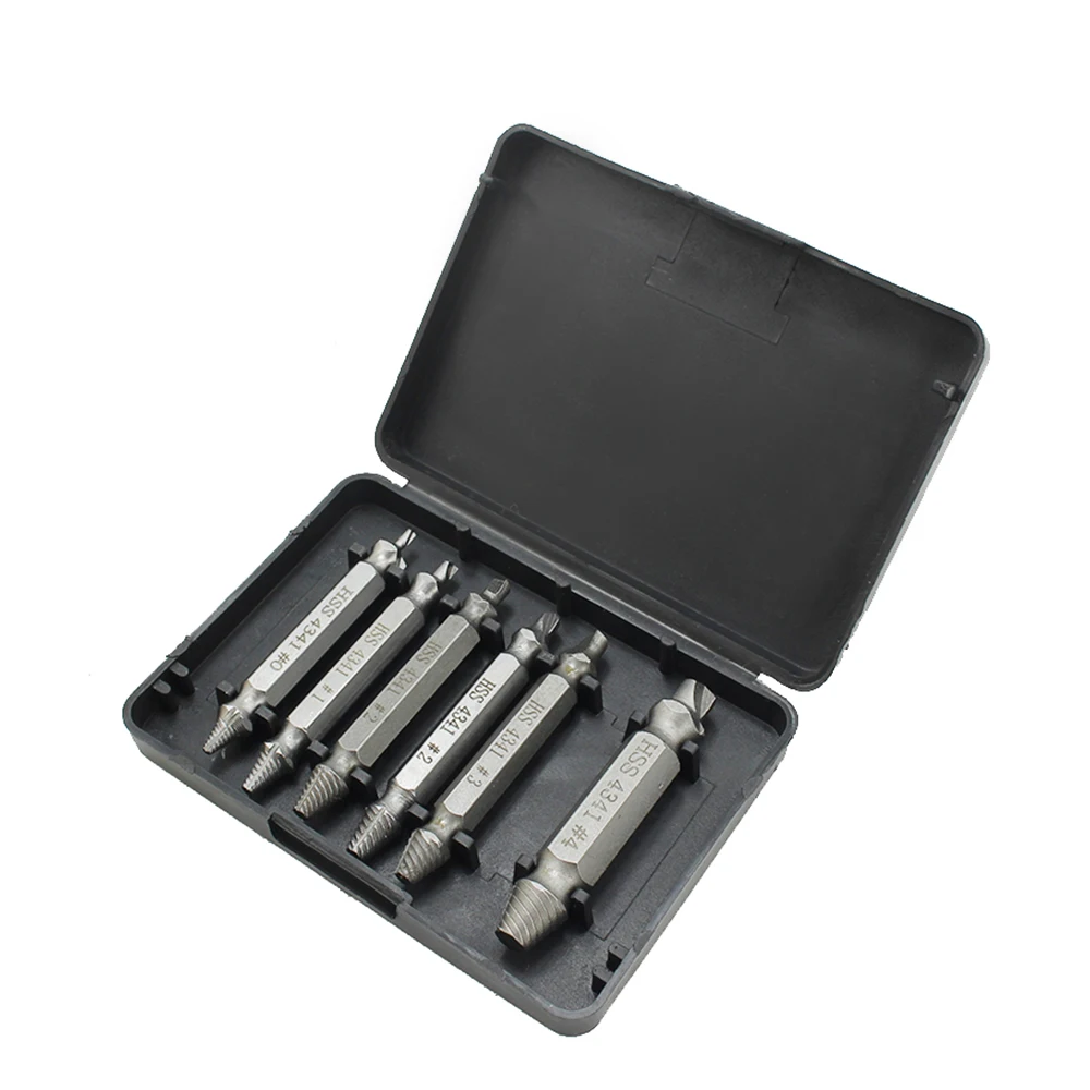 

6pcs Damaged Screw Extractor Drill Bit Set Stripped Broken Screw Bolt Remover Extractor Easily Take Out Demolition Tools