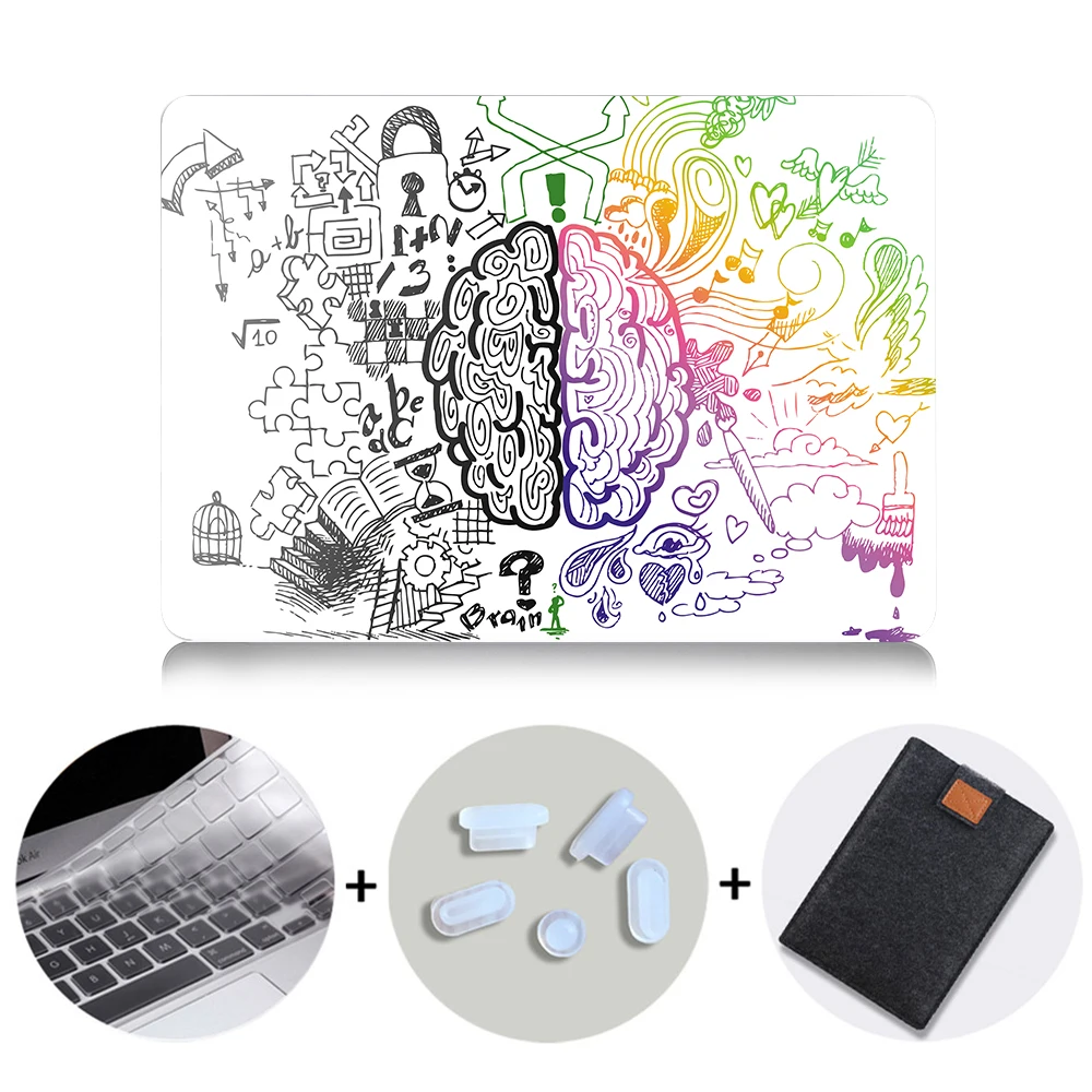 Чехол MTT Brain для Macbook Air Pro retina 11, 12, 13, 15 дюймов с сенсорной панелью, Жесткий Чехол 13,3 '', чехол для ноутбука+ чехол для клавиатуры - Цвет: MB06