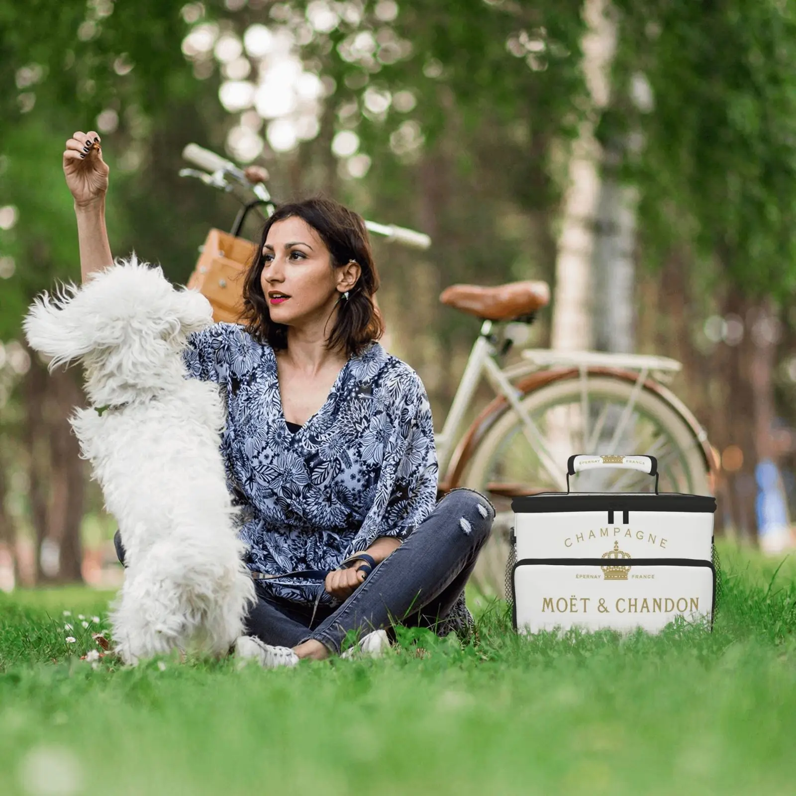 

Moet & Chandon Large-capacity Picnic Bag Lunch Bag Family Pack Shopping Bag Multi-purpose Keep Warm and Cold Lunch Bag Cute