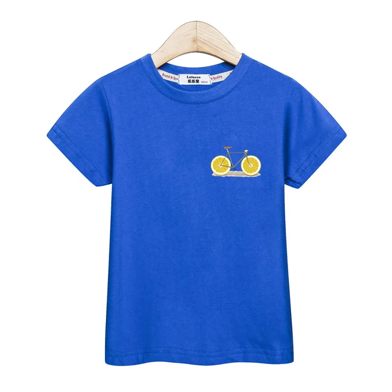 Велосипедные Забавные топы летняя одежда с коротким рукавом для мальчиков 100%