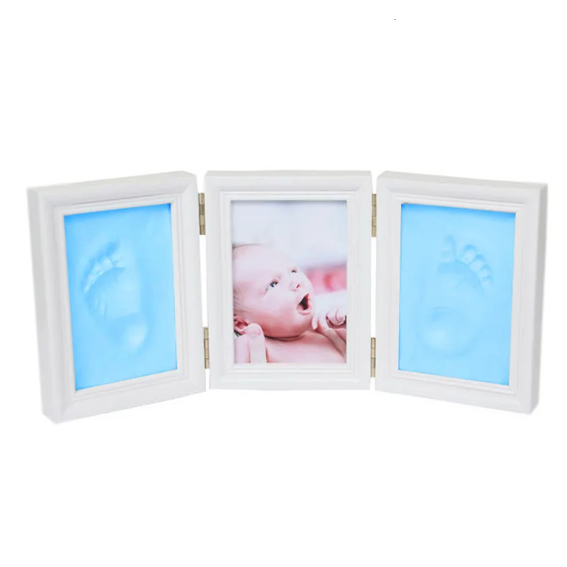 

Baby hand and foot impression hand and foot mold makeup baby photo list with cover print mud suit growth memorial gift