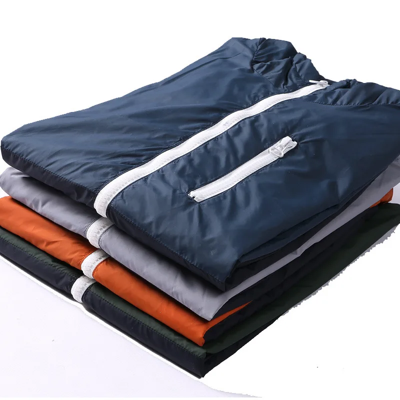 

Windbreaker Men Casual Spring Autumn Lightweight Jacket 2021 New Arrival Hooded Contrast Color Zipper up Jackets Outwear Cheap