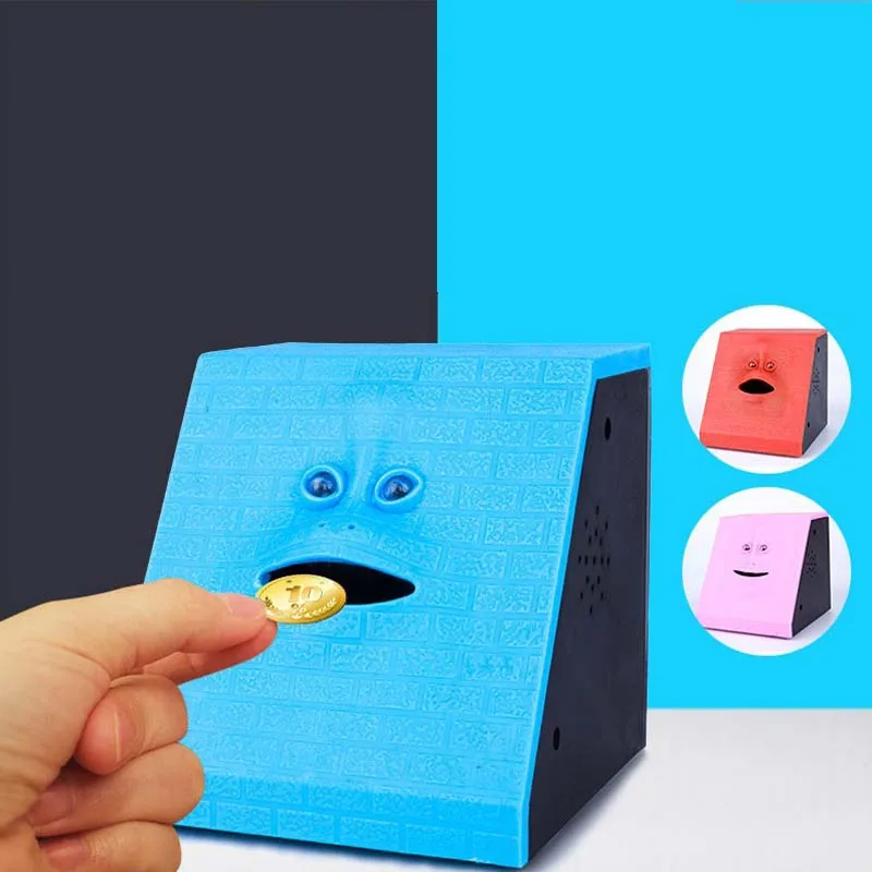 

Face Money Eating Box Automatic Saving Bank Chewing Piggy Bank Cat Safe Box Savings Money For Children Candy Machine Home Decor