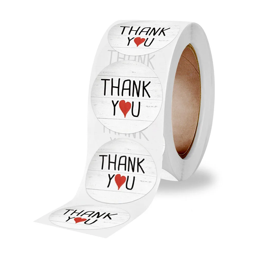 

Qiduo 500Pcs Wrapping Paper Seal Label stickers Thank you stickers Round Handmade Gift stickers Envelope stationery sticker
