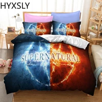 supernatural tv show bedding set hot 3d print duvet cover pillowcase set comforter bed linen twin full single size dropshipping