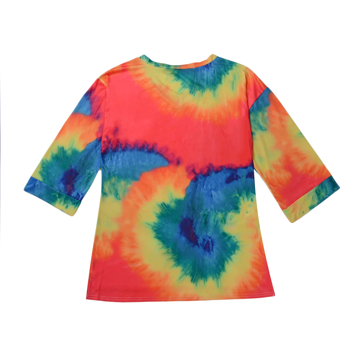 

Women's V-Neck Shirt, Autumn Top, Long Sleeve Colors Dye Printed Loose Casual Party Clothes