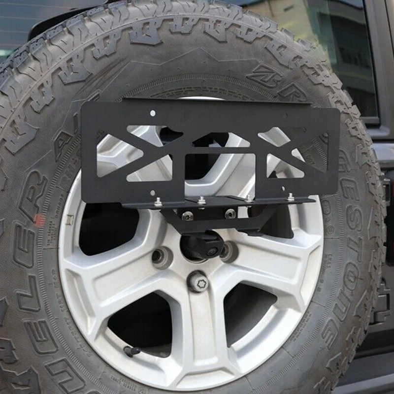 

Car Rear Spare Tire License Plate Bracket Holder Fit for Jeep Wrangler JL 2018-2020