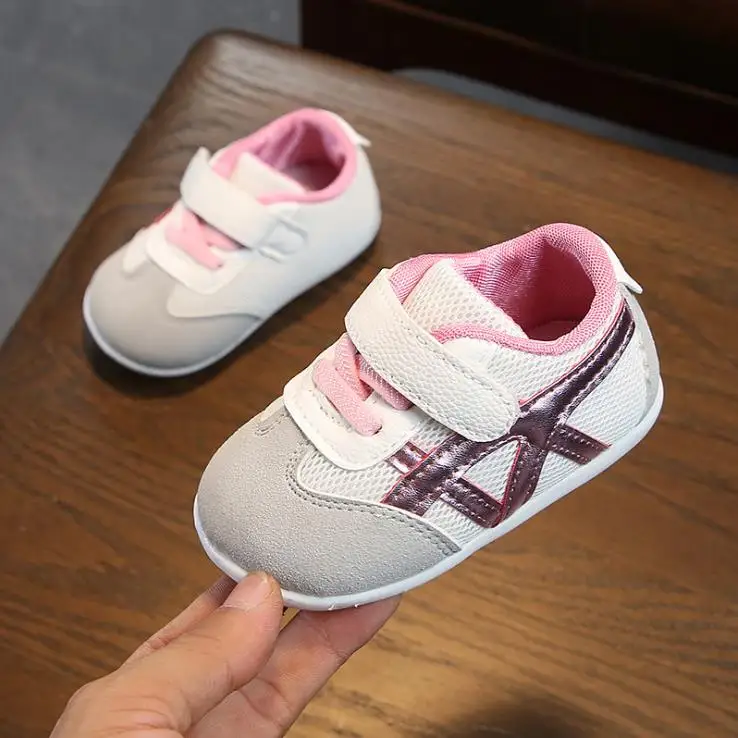 K210 net pink Повседневная обувь для маленьких мальчиков и девочек; сезон весна-осень; Лоскутная обувь для малышей; 0-2 лет; 15-19; 8189; K210; TX09 - Цвет: K210 net pink