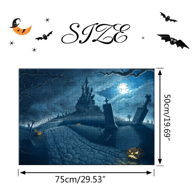 

New 1000 Piece Puzzles for Adults Kids, Halloween Ghost House Jigsaw Puzzles,Large Puzzle Challenging Game for Adults Teens