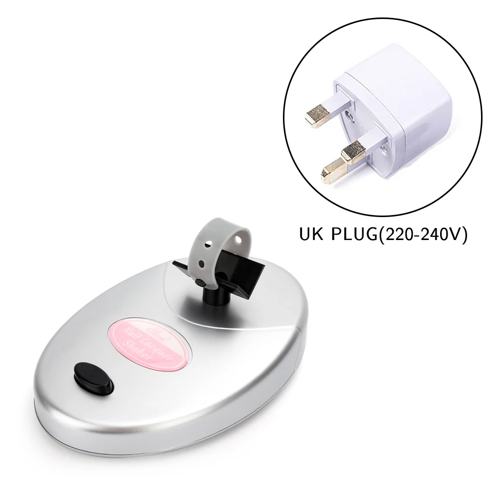 UK plug Шейкер для лака для ногтей Регулируемая емкость для лака машина для встряхивания жидкой бутылки анти какинг блокирующая встряхивающая машина - Цвет: UK plug