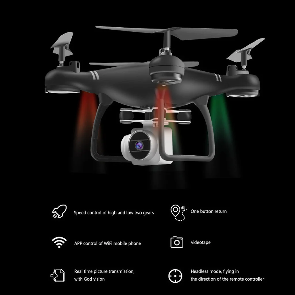 Hj14w RC большой БПЛА оснащенный HD камерой FPV WiFi Аэрофотосъемка черный и серый