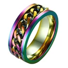 8 мм титановое кольцо из нержавеющей стали 5 цветов вращающееся кольцо цепочка стиль панк индивидуальность мужское кольцо ювелирные изделия Шарм штопор кольцо подарок