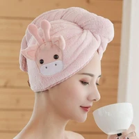 girls hair drying hat quick dry hair towel cap hat bath hat microfiber solid towel cap super absorption turban hair dry cap