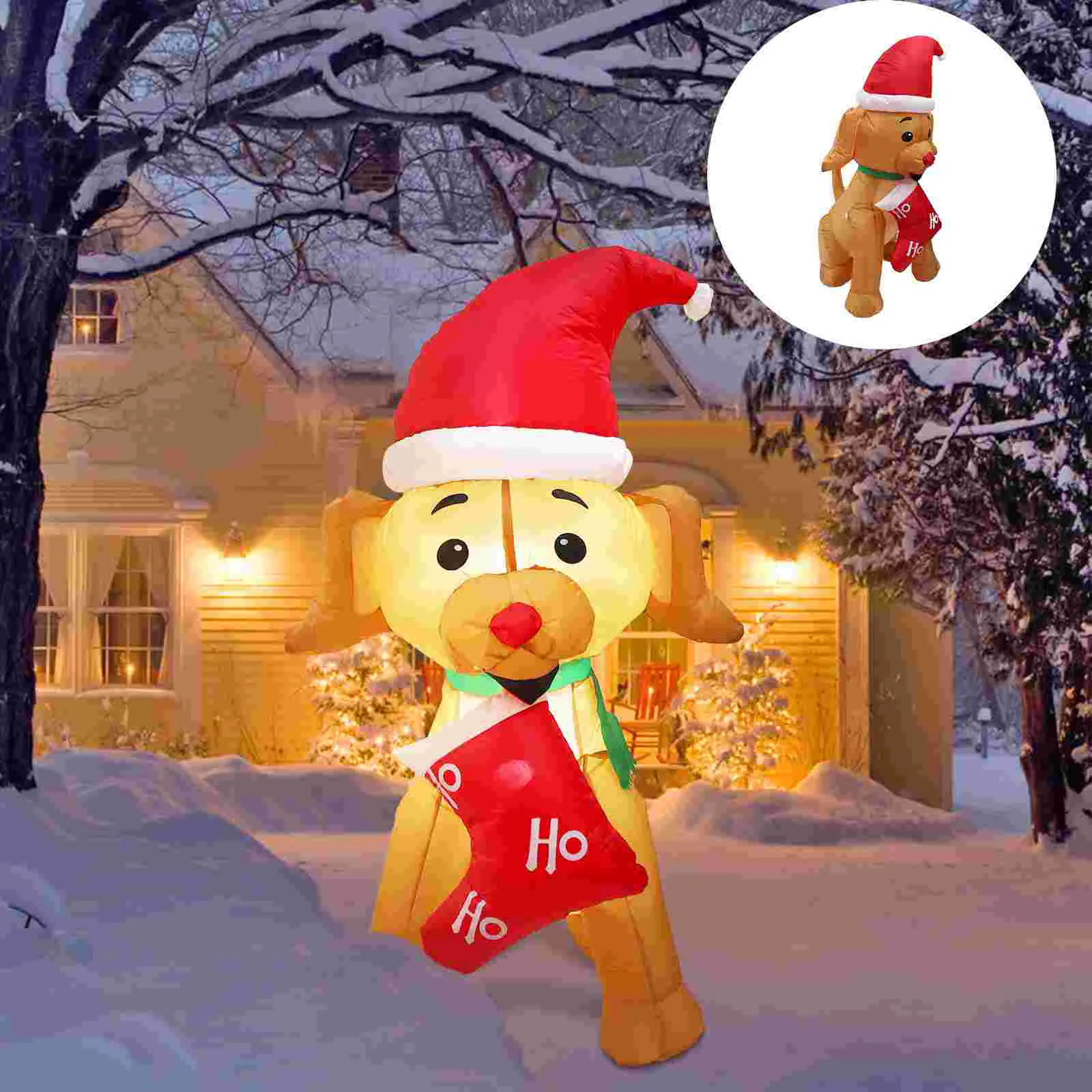 

1 Pc Outdoor Dog Model Funny Inflatable Adornment Christmas Decor (US Plug)