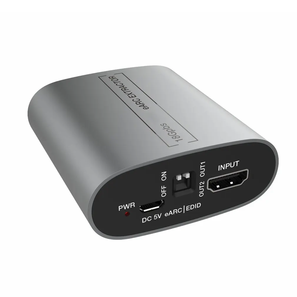 

18 Гбит/с аудио экстрактор Arc Earc сплиттер адаптер HDMI-совместим с аудио экстрактор для усилителя звуковой панели динамика HDTV