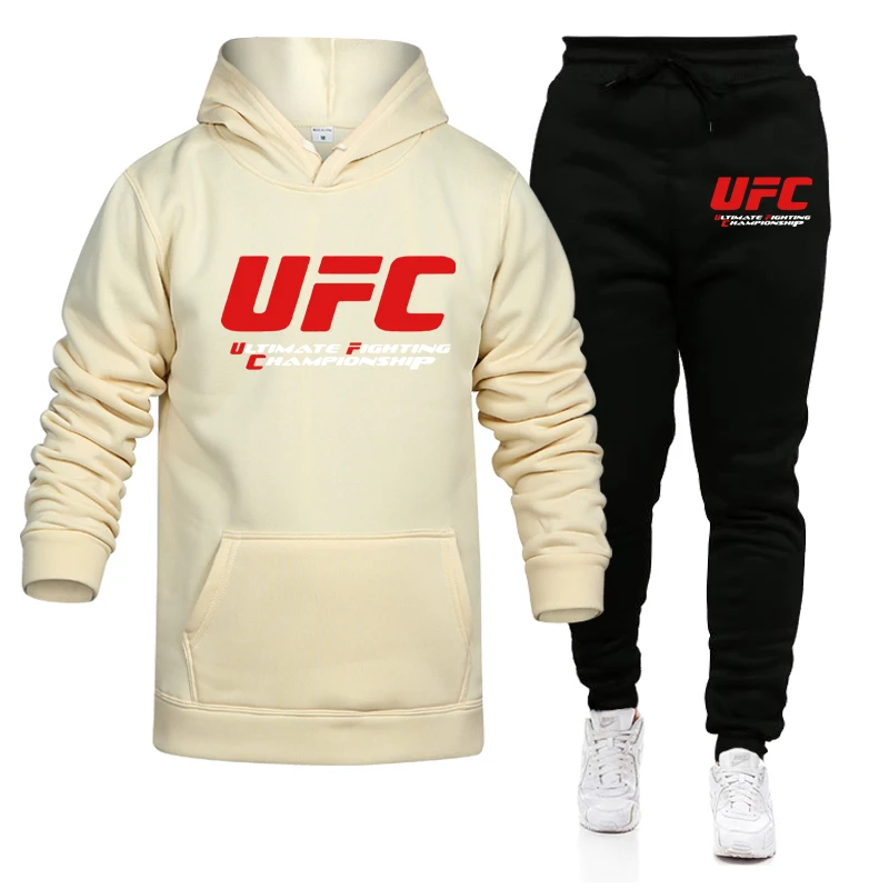 

Brand Sportswear Men's Fashion Hoodie 2021 Men's Sweater Set + Sports Pants Spring and Autumn Hooded Pullover Two-piece Set