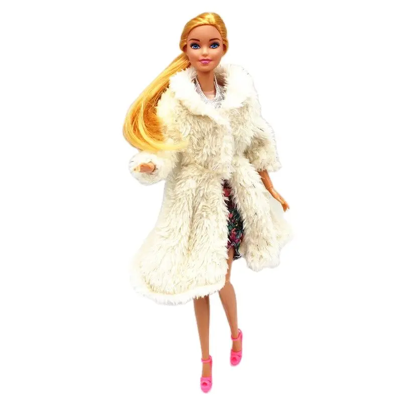 

Paris Fashion Fur Coat Dress Outfit Suit Set for Barbie 11 Inches BJD FR SD Blyth Doll Clothes Dollhouse Accessories