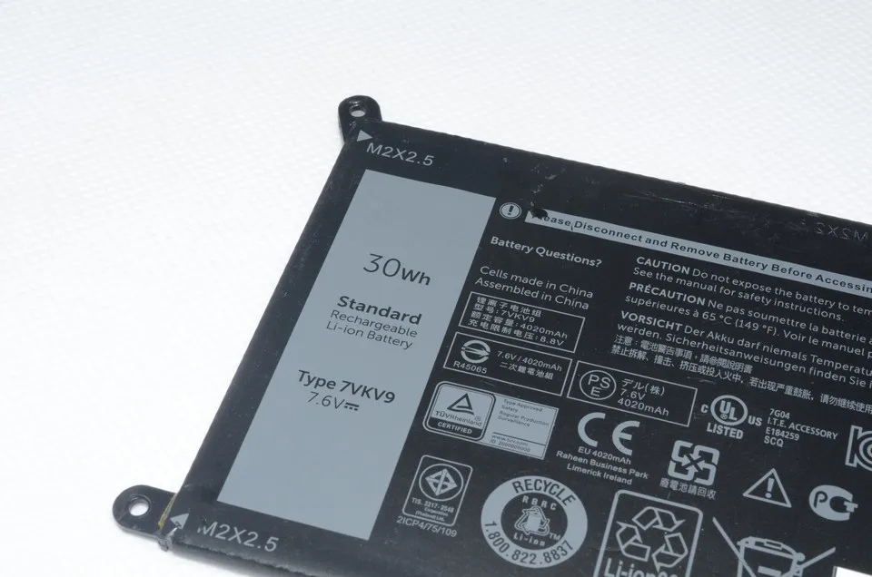 JIGU Оригинальный аккумулятор для ноутбука 0V55D0 9TV5X 7VKV9 DELL Latitude 12 7275 XPS 9250 7 6 V