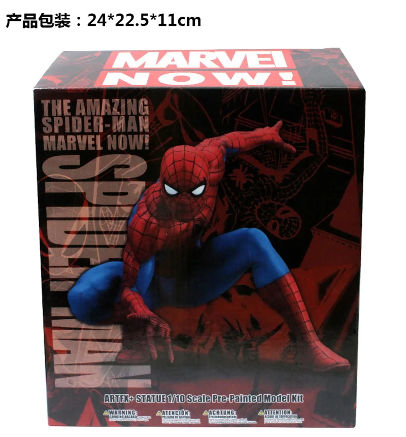 ARTFX+ Статуя Venom Carnage Дэдпул Человек-паук Miles Morales 1/10 масштаб предварительно окрашенная фигурка Коллекционная модель игрушки - Цвет: Spiderman A box