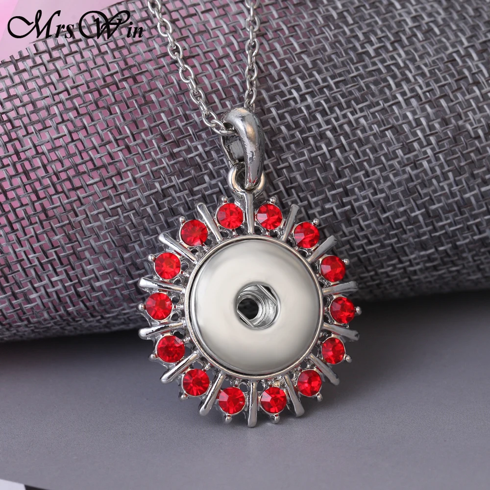 Новинка 2018 18 мм Ювелирные изделия с кнопками женское ожерелье подвеской в