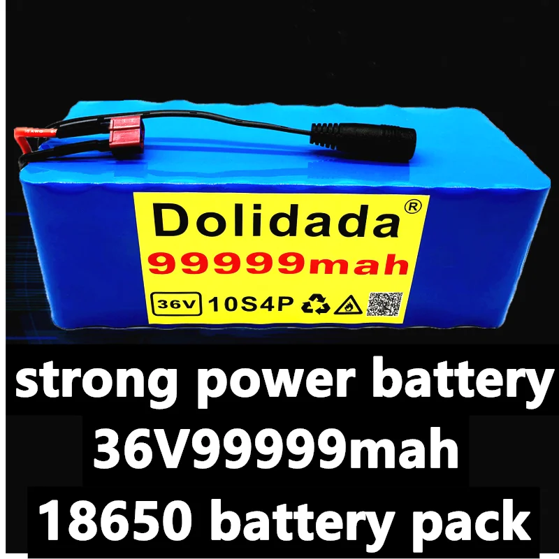 

New 2021 36V battery 10S4P 99.999Ah battery pack 1000W high power battery 42V 99999mAh Ebike electric bicycle BMS