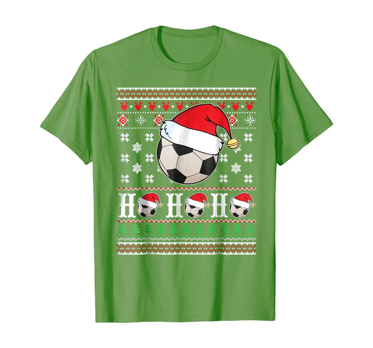 

Ugly Sweater Soccer Santa Claus HO HO HO Merry Xmas Shirt