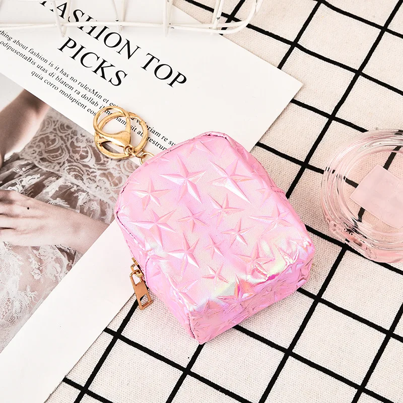 Маленькая квадратная сумка однотонный двусторонний Кошелек для монет с