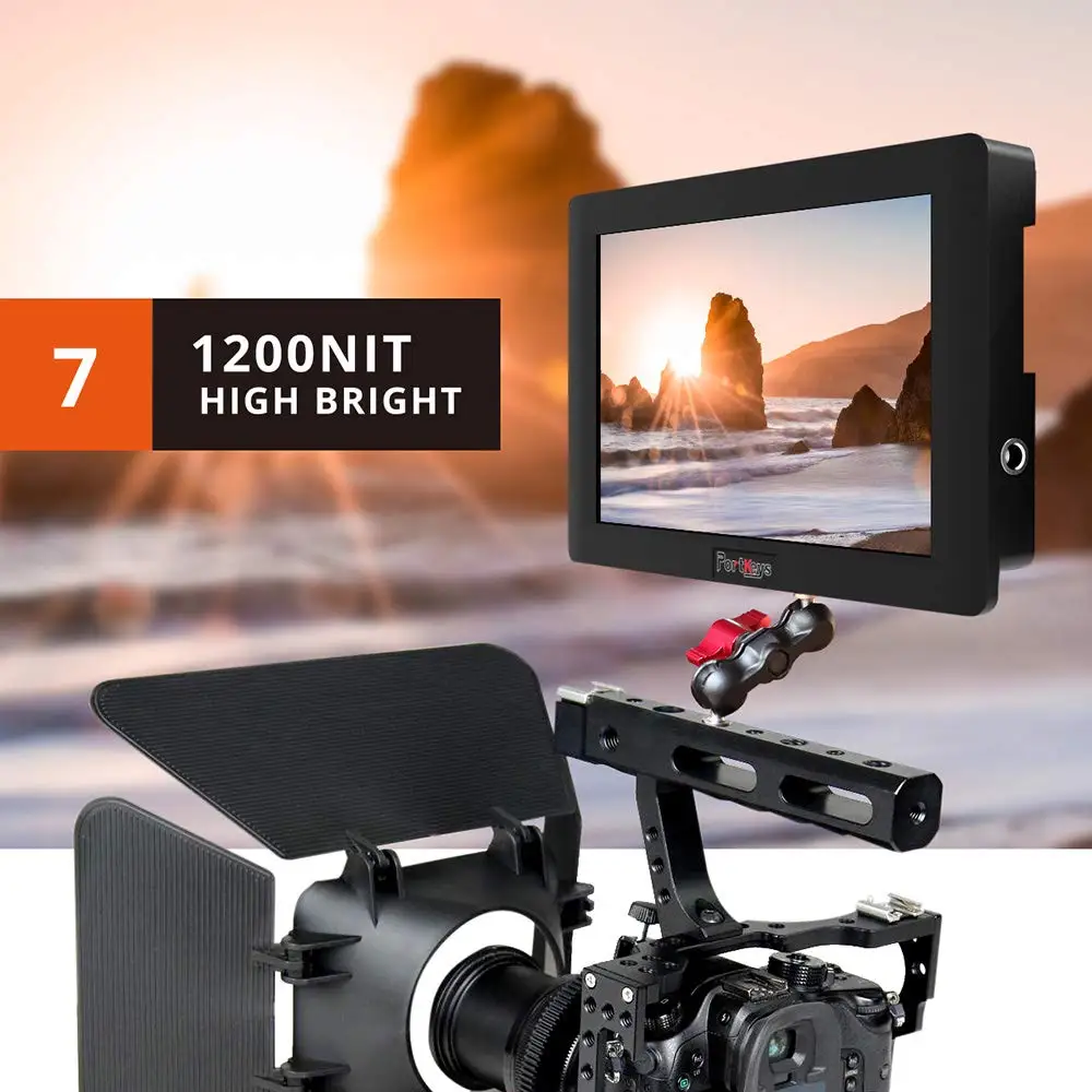 PortKeys HH7 7 дюймов 1920x1200 1200 нит с HLG/3D LUT 4K HDMI вход/выход поставить на камеру полевой монитор