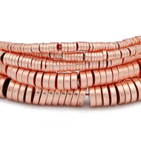 rose gold color natural stone matte flat round hematite spacer 3 8mm coins shape loose beads for diy jewelry making bracelet