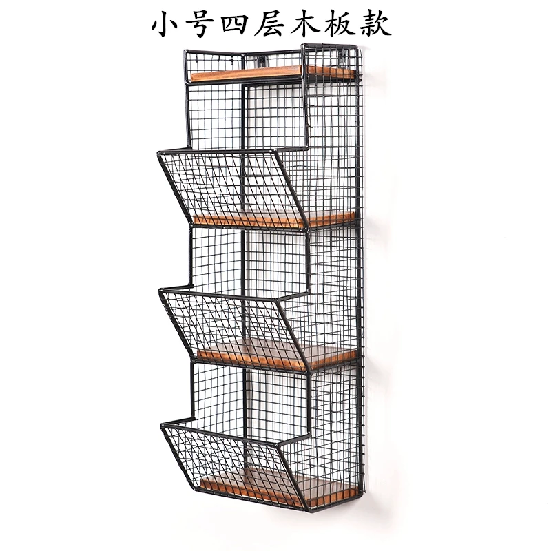 

Punching-free storage rack iron wall storage rack good air permeability solid wood wall hanging kitchen bathroom rack wall shelf