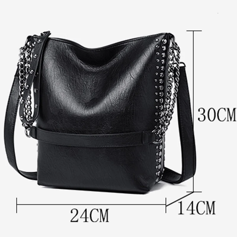 Женская сумка на цепочке с заклепками роскошная женские сумки из мягкой кожи