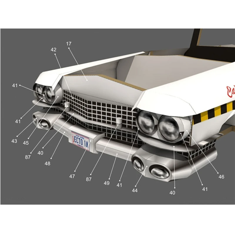 Ghostbusters Ecto-1A hoting wheelsed модель автомобиля Cadillac 3D бумажная Коллекционная фигурка
