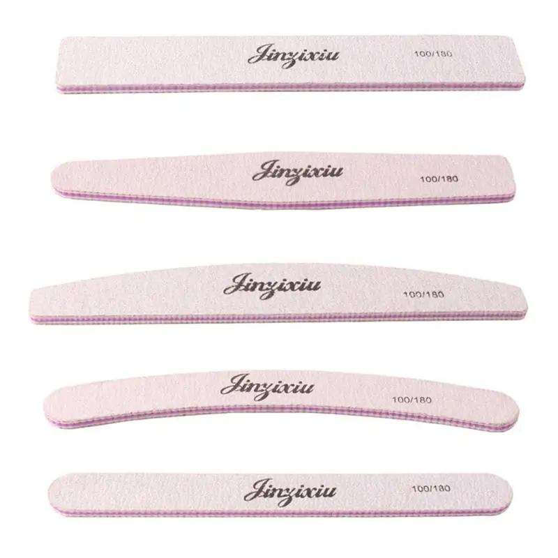 1pcs Nail Art Sanding Sandpaper Washable File Semilune Banana Buffing Curved Professional Manicure Tools | Красота и здоровье